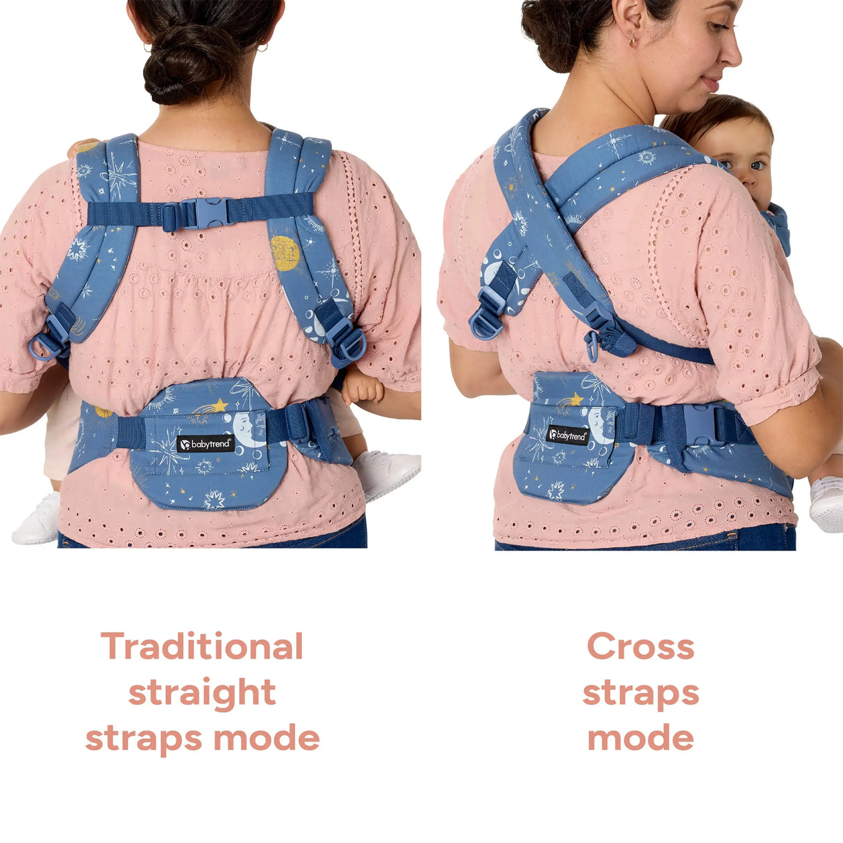 Baby Trend Newborn Carrier traditional straight straps mode or cross straps mode