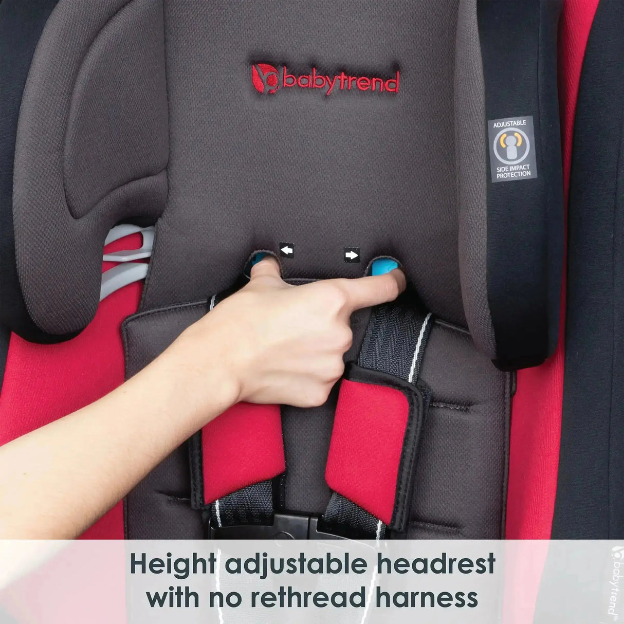 Baby Trend Cover Me 4-in-1 Convertible Car Seat no-retread harness adjustment and headrest
