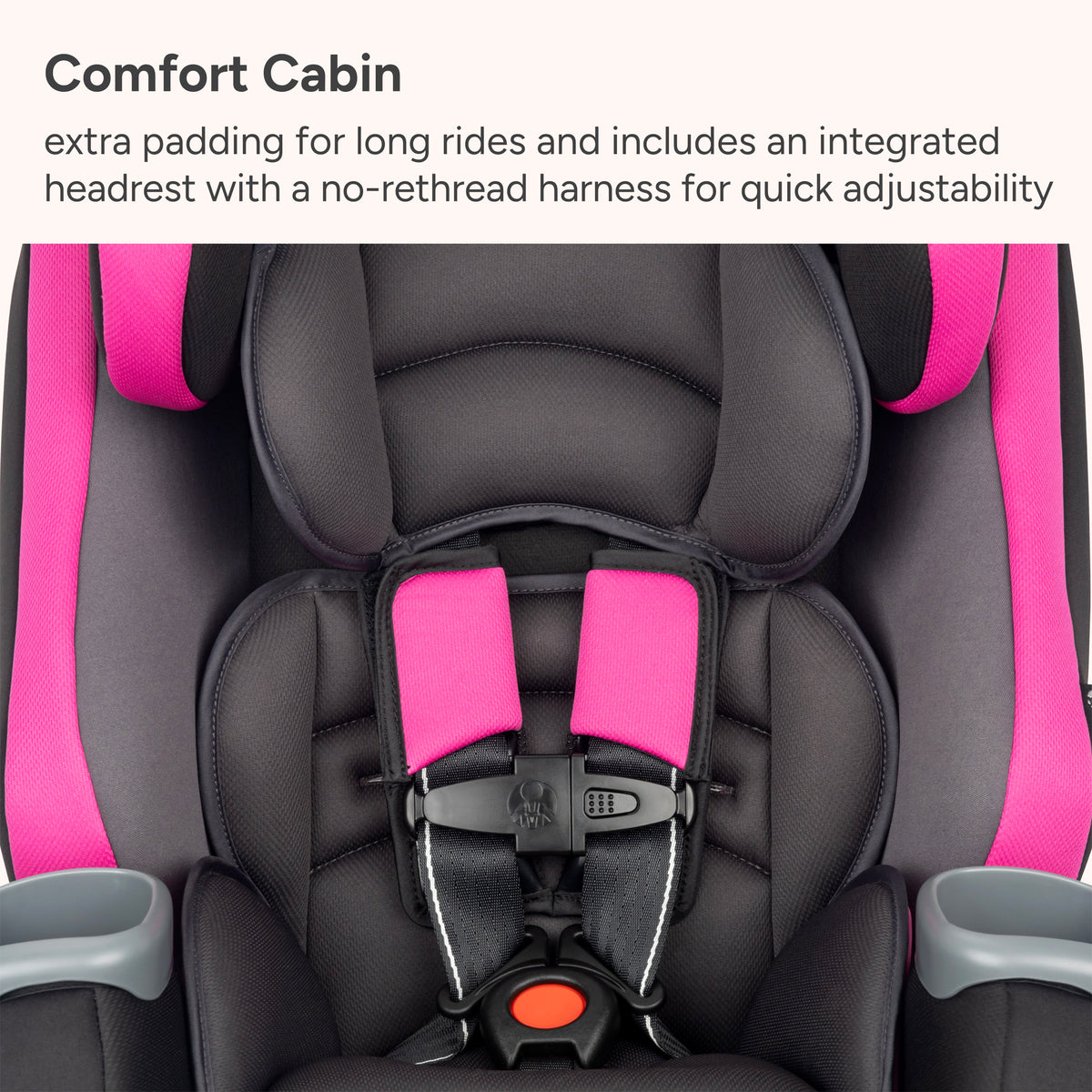 Baby Trend Journey 4-in-1 Convertible Car Seat comfort cabin with extra padding for long rides