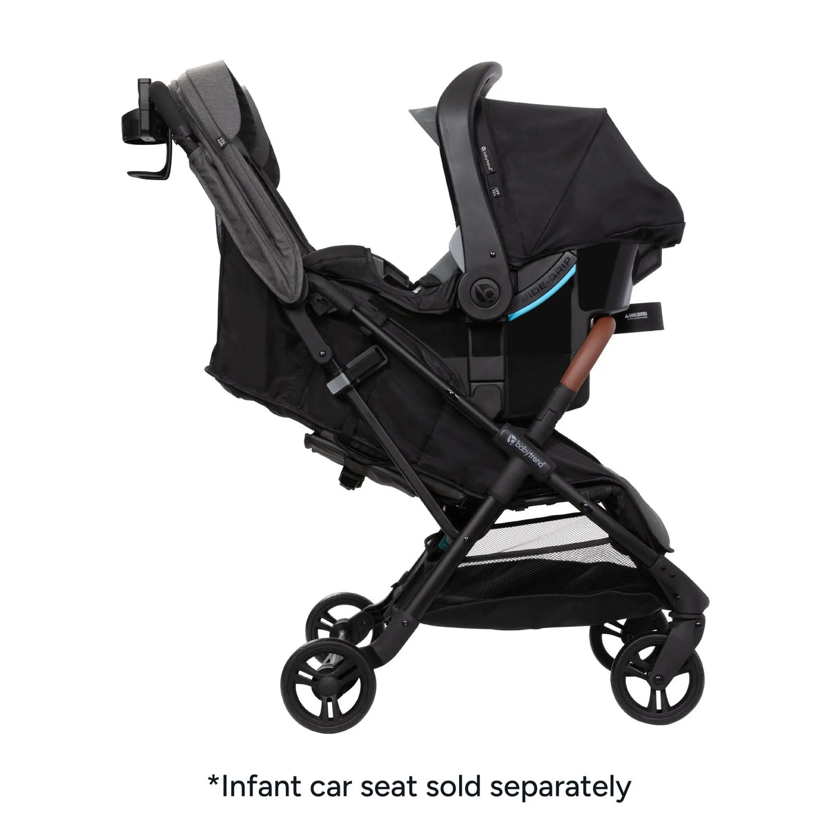 Baby Trend York Compact Side-By-Side Double Stroller with infant car seat attachment