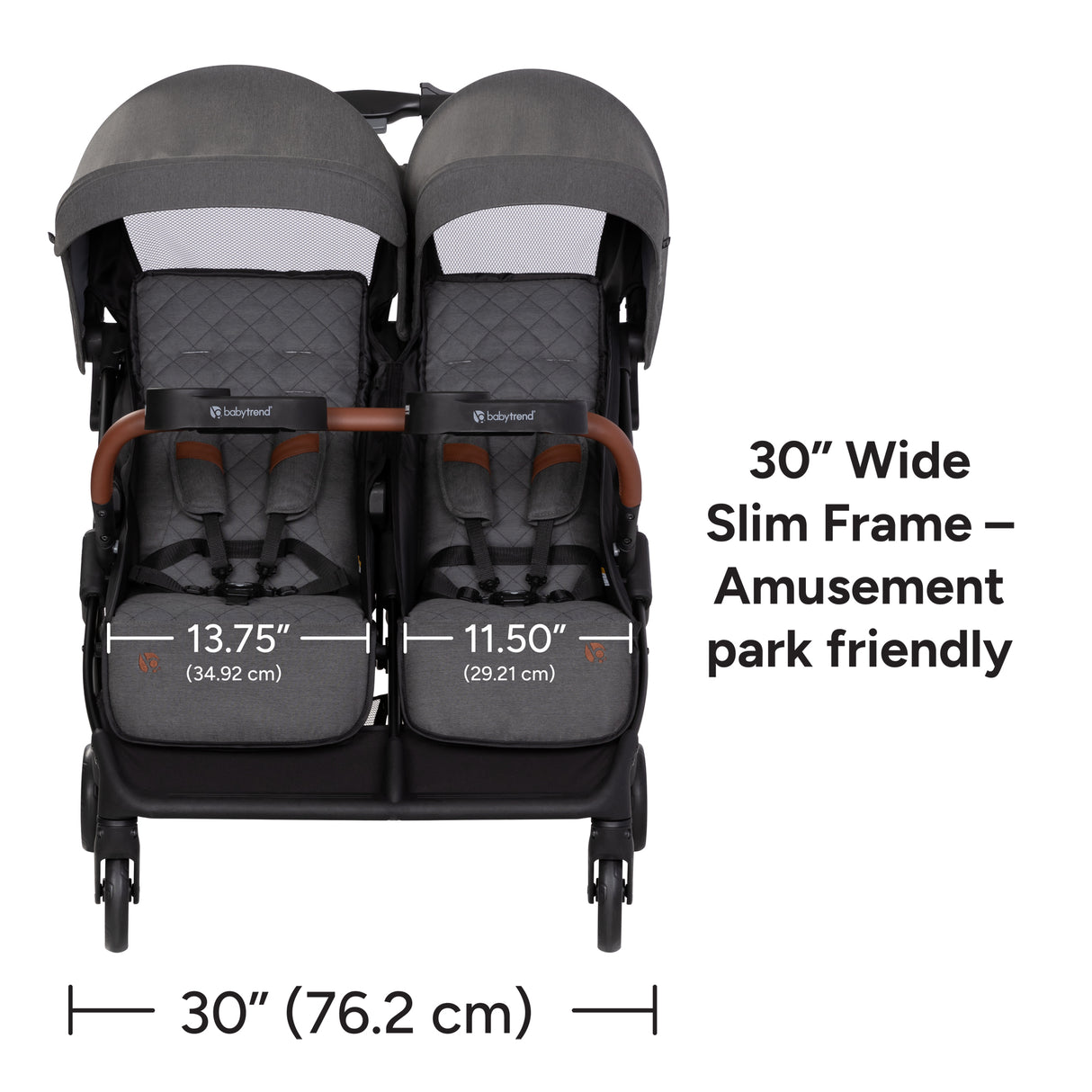 Baby Trend York Compact Side-By-Side Double Stroller suitability for amusement parks
