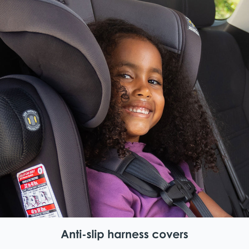 Anti-slip harness covers on the Baby Trend Hybrid SI 3-in-1 Combination Booster Car Seat