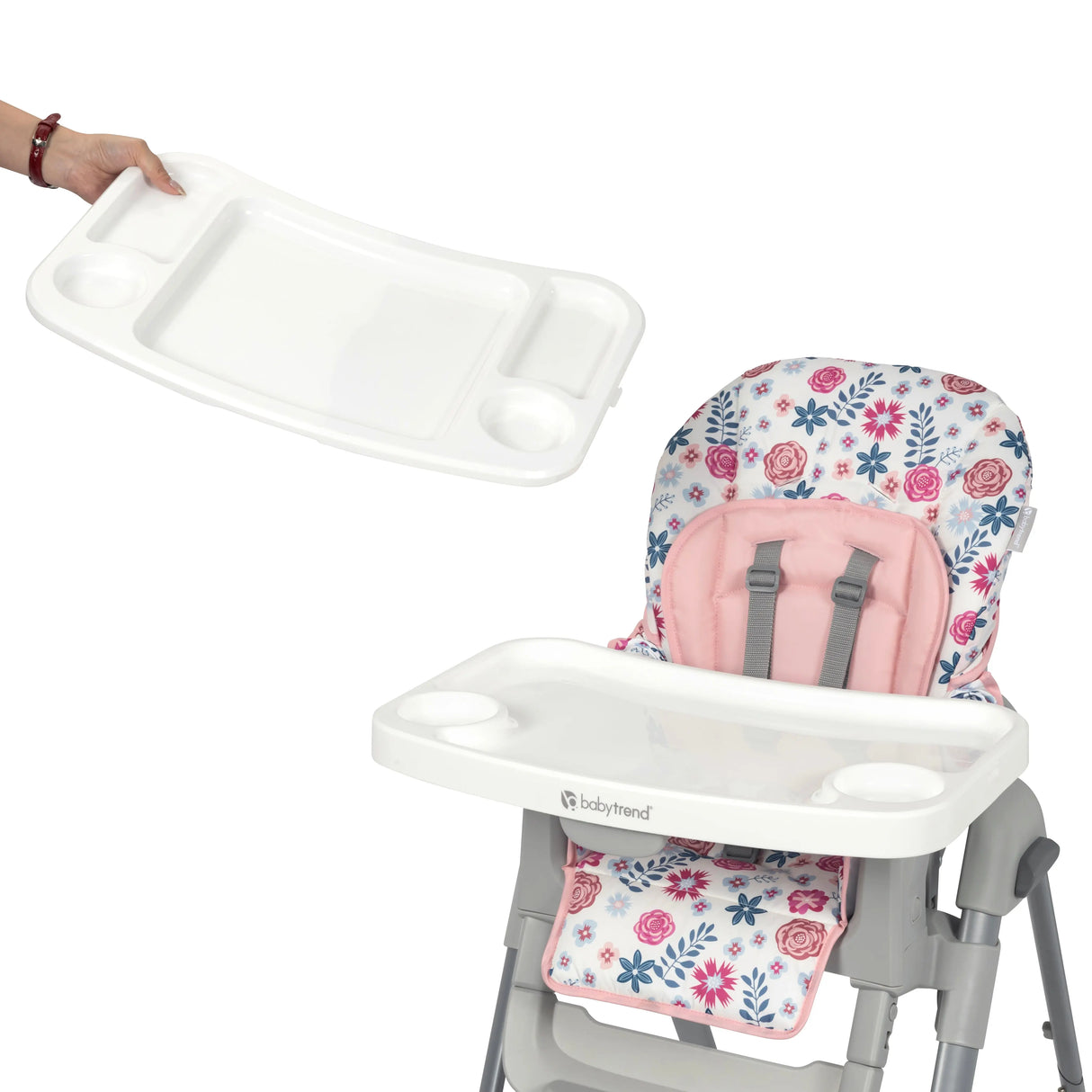 Baby Trend Sit Right 2.0 3-in-1 High Chair tray insert is removable