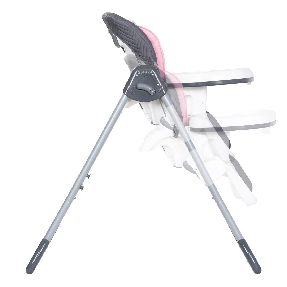 Side view of the Baby Trend Tot Spot 3-in-1 High Chair in different height positions