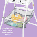 Load image into gallery viewer, Baby Trend Flat Fold High Chair large basket holds all of the essentials