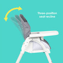 Load image into gallery viewer, Baby Trend Flat Fold High Chair three position seat recline