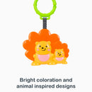 Load image into gallery viewer, Smart Steps Jingle Jungle 3-Pack Rattle Hooks with bright coloration and animal inspired designs
