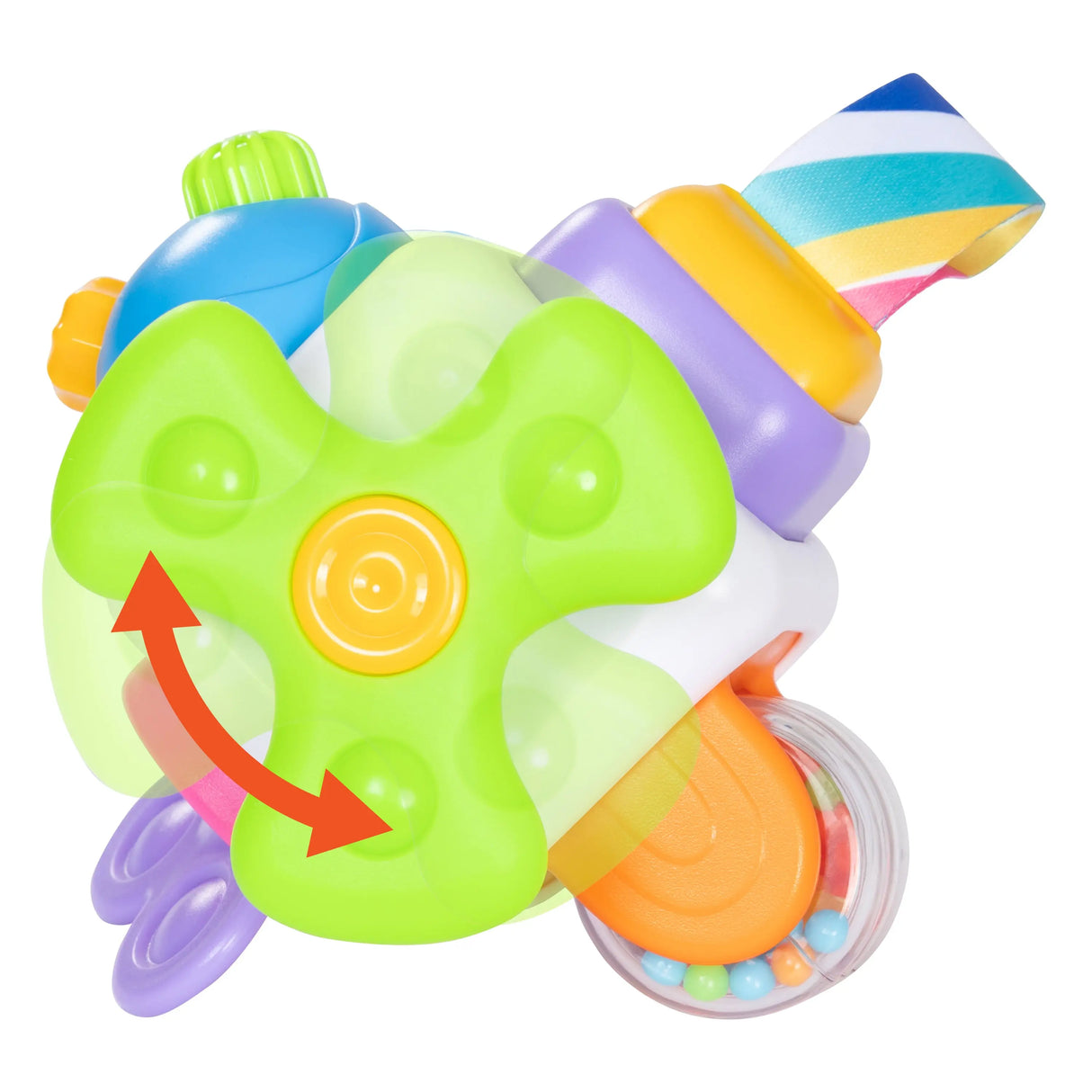 Interactive turning knob on the Smart Steps Busy Baby Learning Cube STEM learning toys