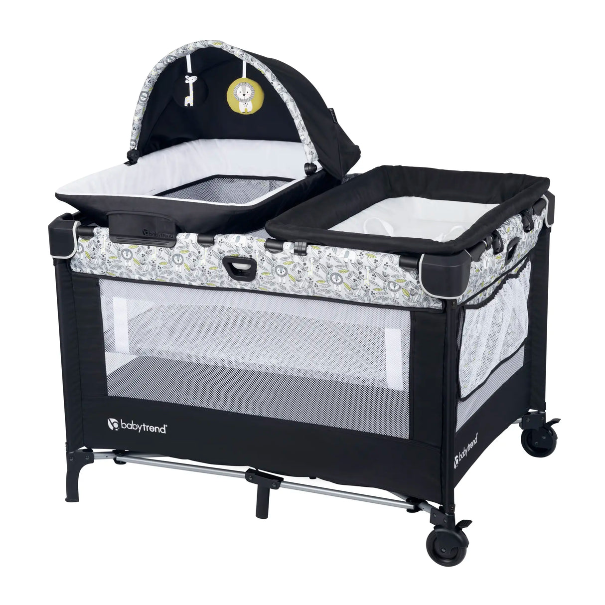 Baby Trend Nursery Den Playard with Rocking Cradle and Flip Over Changer
