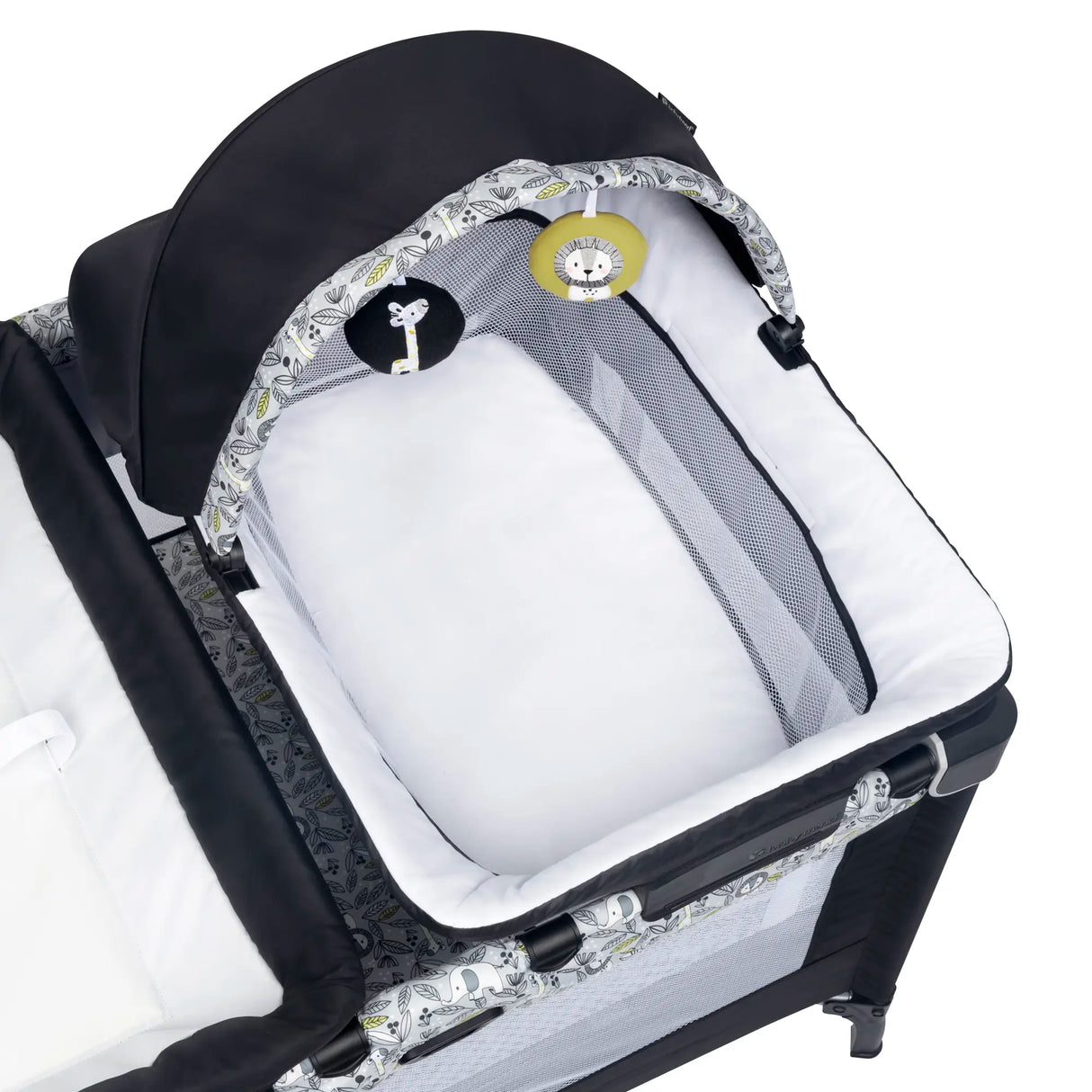Baby Trend Nursery Den Playard with Rocking Cradle and Flip Over Changer