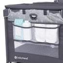 Load image into gallery viewer, Baby Trend Nursery Den Playard with side diaper storage organizer