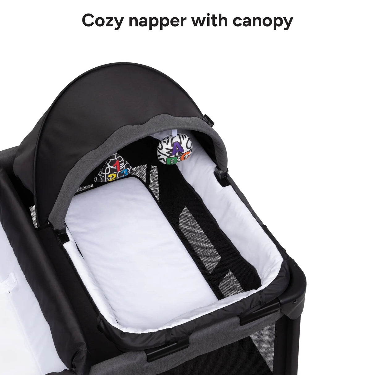 Baby Trend Willow Nursery Center Playard cozy napper with canopy