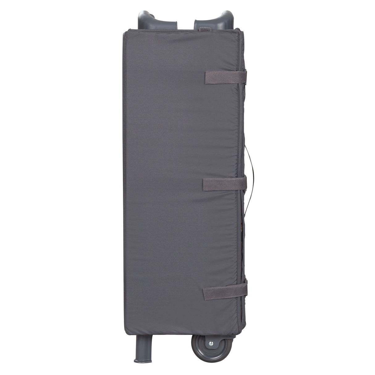 Side view of the Baby Trend Deluxe II Nursery Center Playard folded