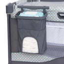 Load image into gallery viewer, Parent diaper organizer included with the Baby Trend Nursery Den Playard with Rocking Cradle