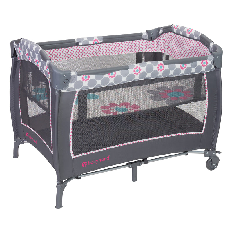 Full-size bassinet on the Baby Trend Lil' Snooze Deluxe II Nursery Center Playard