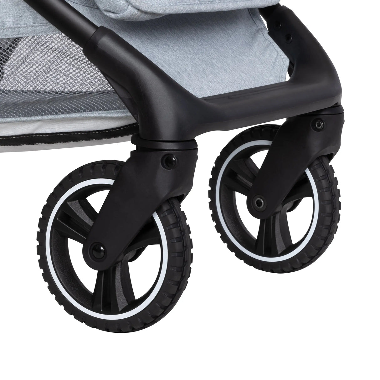 The Baby Trend Zenda Compact All-Terrain Stroller has all terrain tires