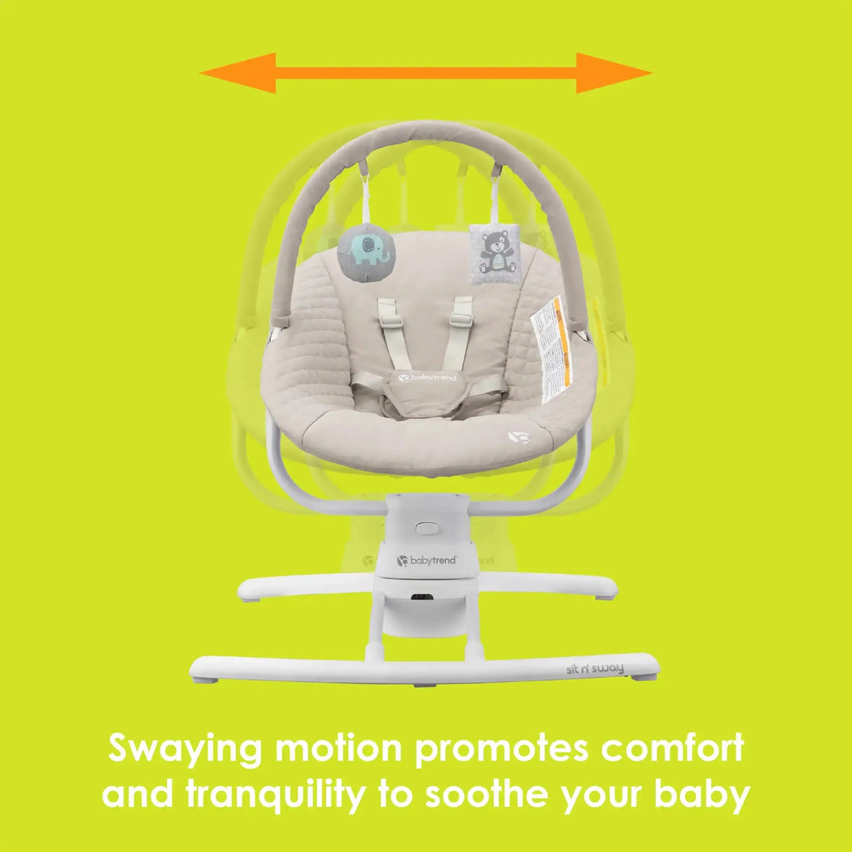 Baby Trend Sit N' Sway Portable Swing swaying motion promotes comfort and tranquility