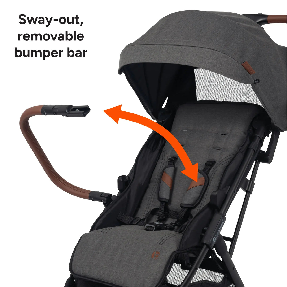 Baby Trend Sonar Compact Lightweight Stroller sway out removable bumper bar