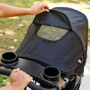 Load image into gallery viewer, Peek-a-boo window on the canopy of the Baby Trend Expedition DLX Jogger Travel System