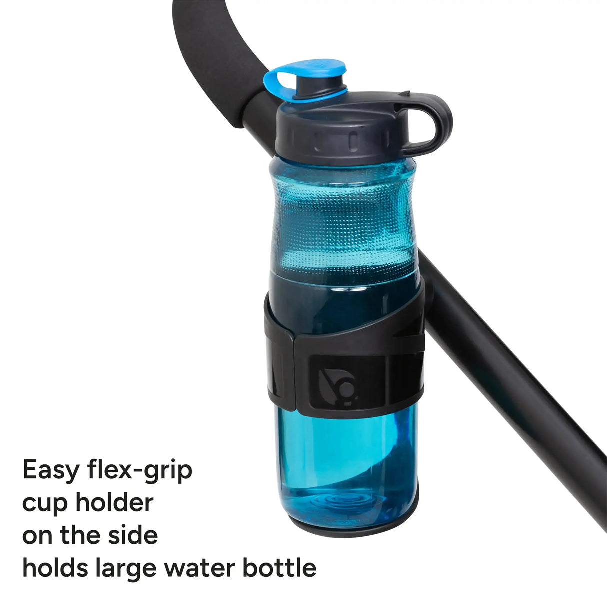 Easy flex grip cup holder on the side of the Baby Trend Sonar Switch 6-in-1 Modular Stroller