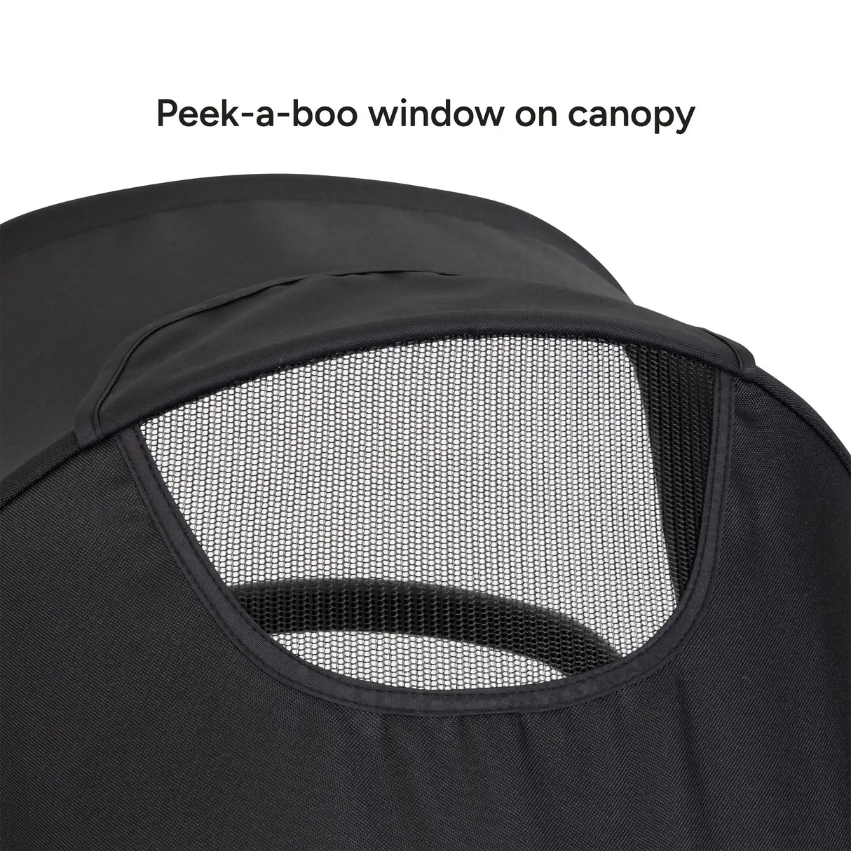 Peek a boo window on canopy of the Baby Trend Sonar Switch 6-in-1 Modular Stroller