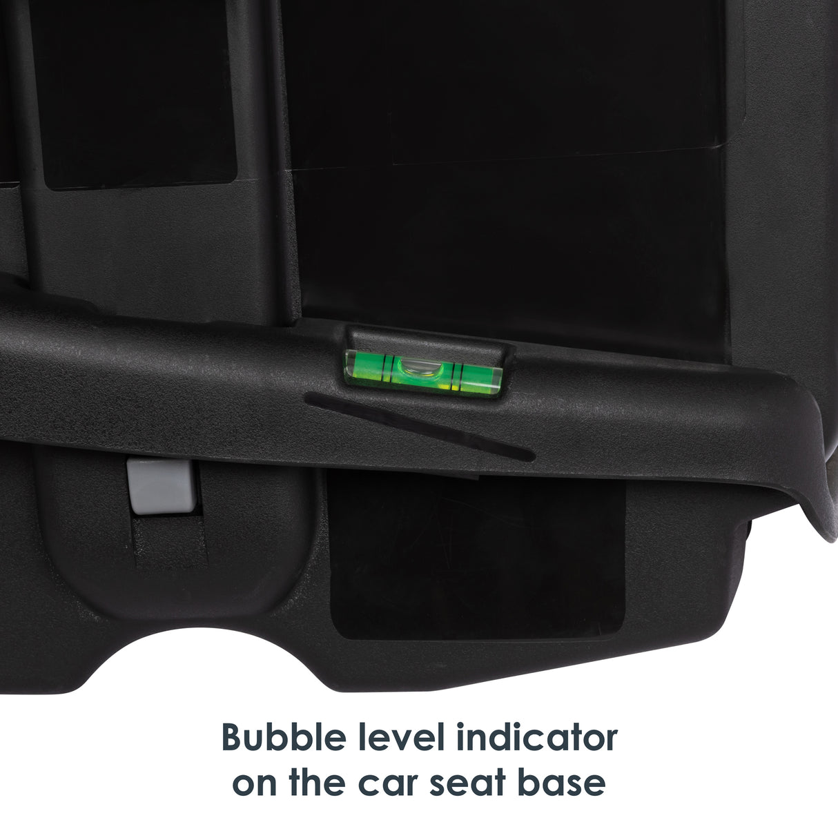 Bubble level indicator on the car seat base of the Baby Trend EZ-Lift PLUS infant car seat