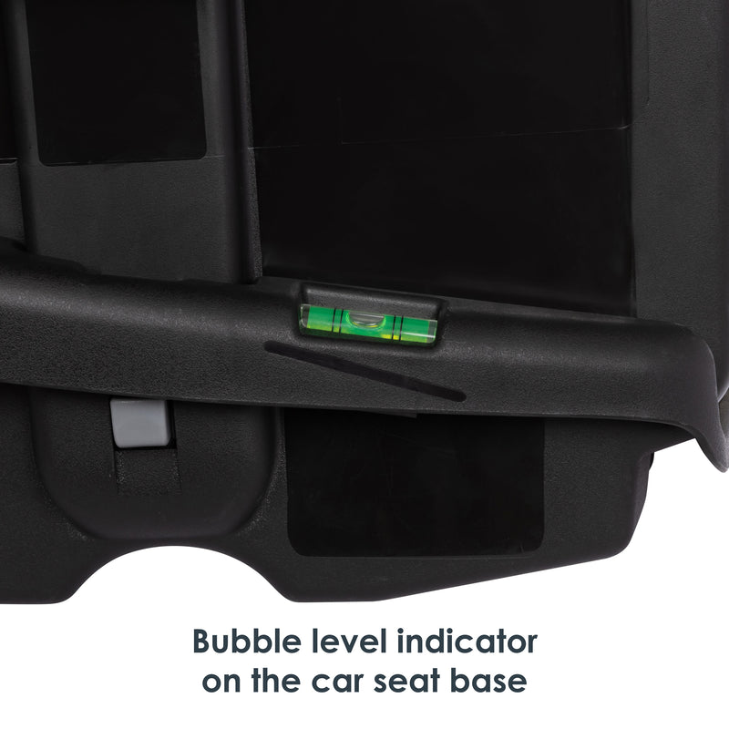 Bubble level indicator on the car seat base of the Baby Trend EZ-Lift PLUS infant car seat