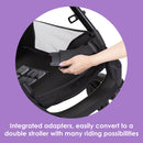 Load image into gallery viewer, Integrated adapters, easily convert to a double stroller with many riding possibilities from the Baby Trend Morph Single to Double Modular Stroller
