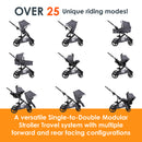 Load image into gallery viewer, A versatile Single-to-Double Modular Stroller Travel system with multiple forward and rear facing configurations Baby Trend Morph Single to Double Modular Stroller