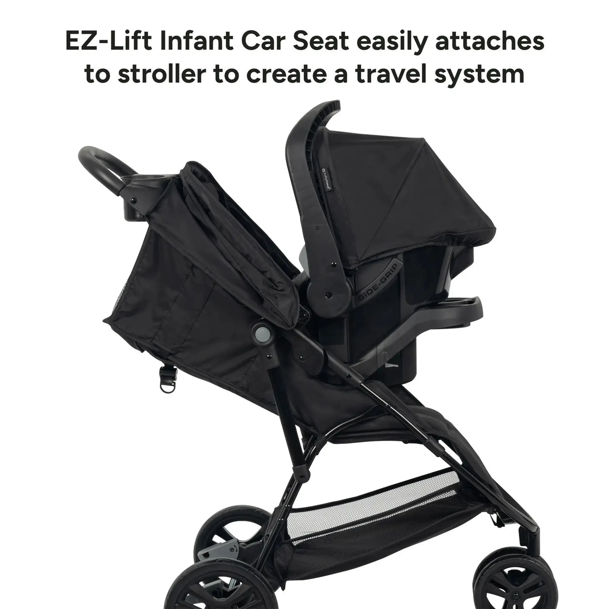 Baby Trend Venture 3-Wheel Stroller EZ-Lift Infant Car Seat easily attaches to stroller