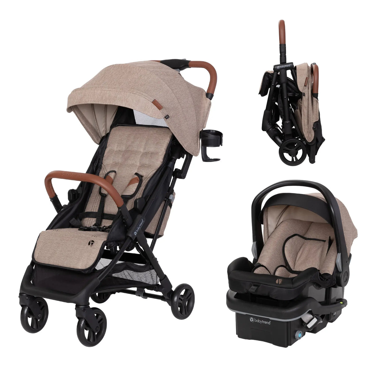 Baby Trend York Compact Stroller Travel System with EZ-Lift™ PRO Infant Car Seat with a preview of the stroller folded