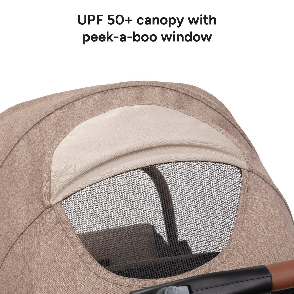 Baby Trend York Compact Stroller UPF 50+ canopy with peek a boo window