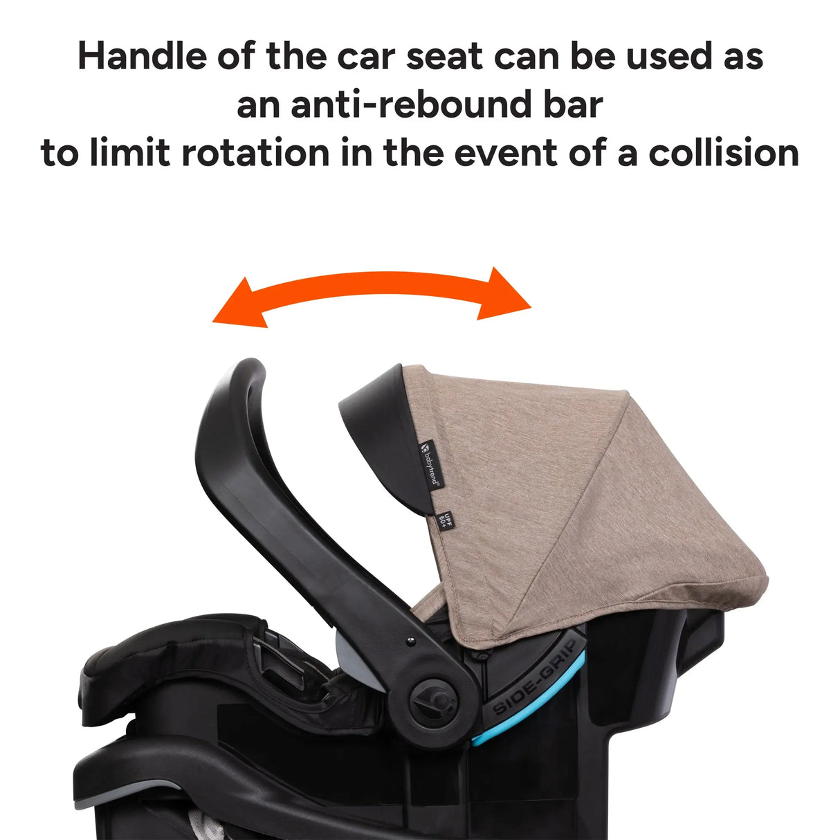 Baby Trend EZ-Lift PRO Infant Car Seat handle can be used as an anti rebound bar