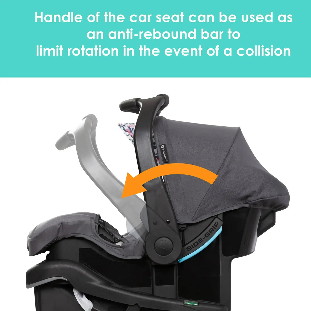 Baby Trend Secure-Lift Infant Car Seat handle of the car seat can be used as an anti rebound bar