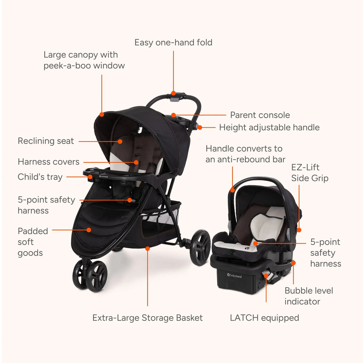 EZ Ride Travel System with EZ-Lift™ Infant Car Seat