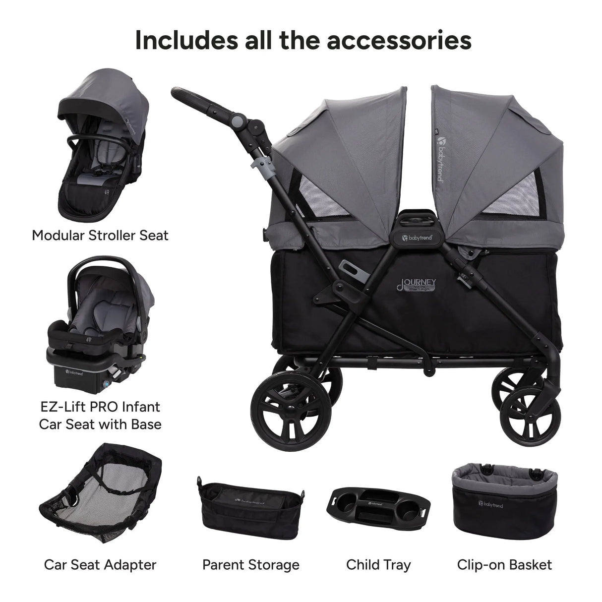 Journey All-in-One Stroller to Wagon Travel System with EZ-Lift™ PRO Infant Car Seat in Cosmic Black (Target Exclusive)