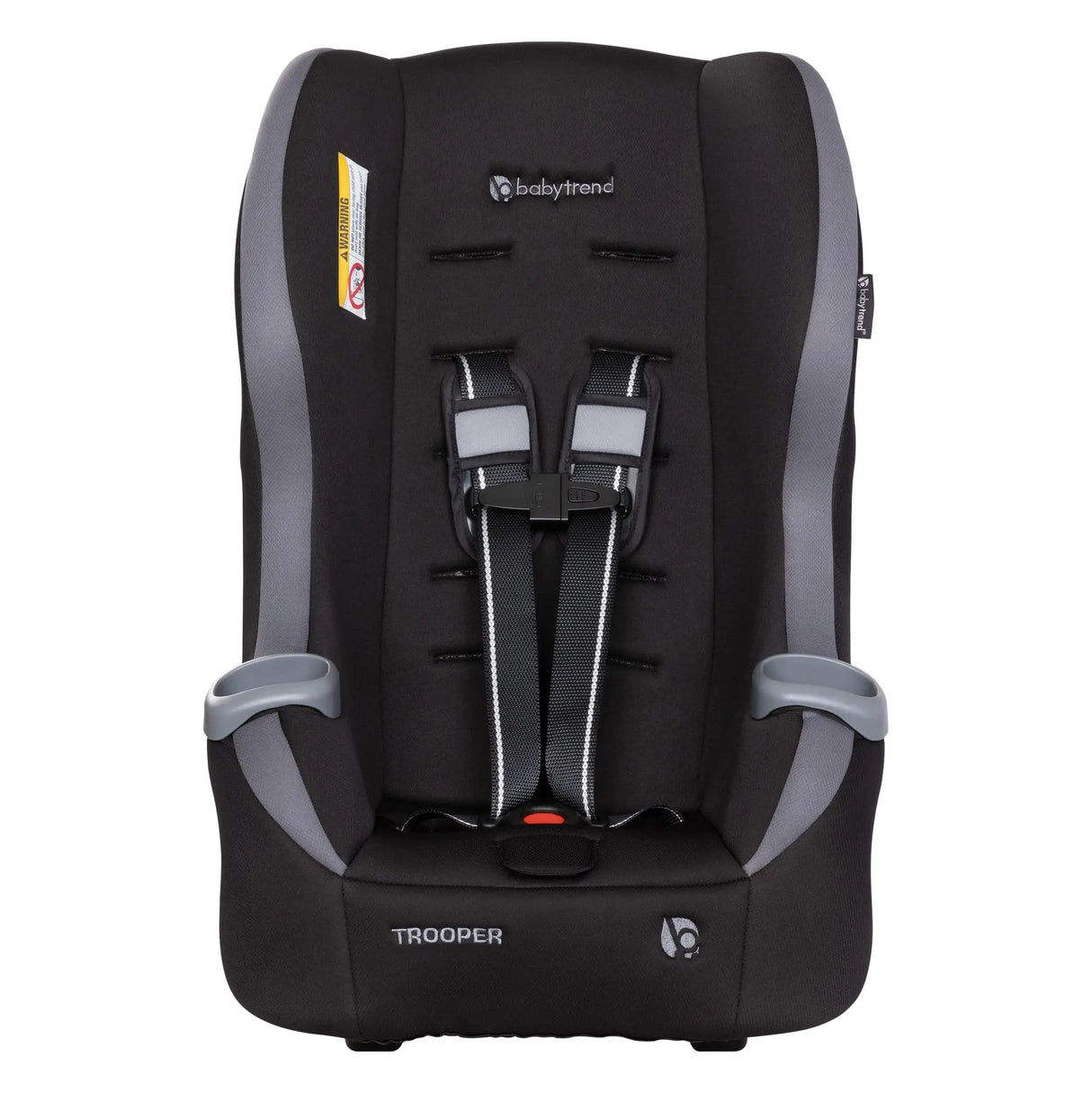 Front view of the Baby Trend Trooper Convertible Car Seat without seat pads attached