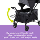 Load image into gallery viewer, Flip up/down pull handle easily allows transformation from a “push” stroller to a “pull” wagon mode of the Baby Trend Expedition LTE 2-in-1 Stroller Wagon
