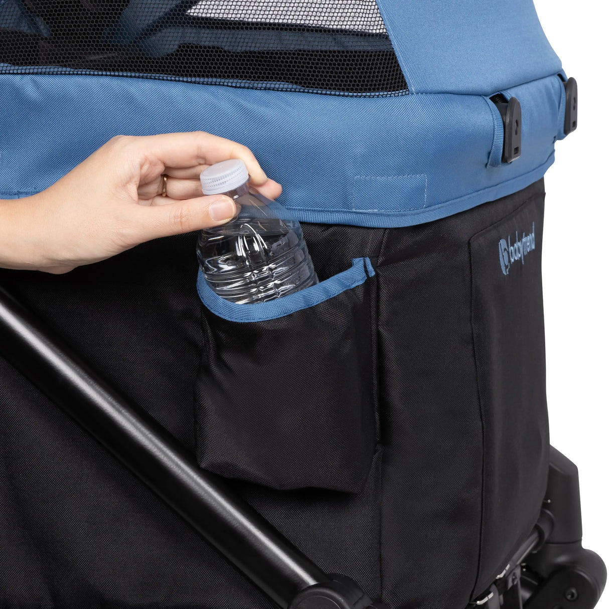 Storage pocket outside of the Baby Trend Navigator 2-in-1 Stroller Wagon