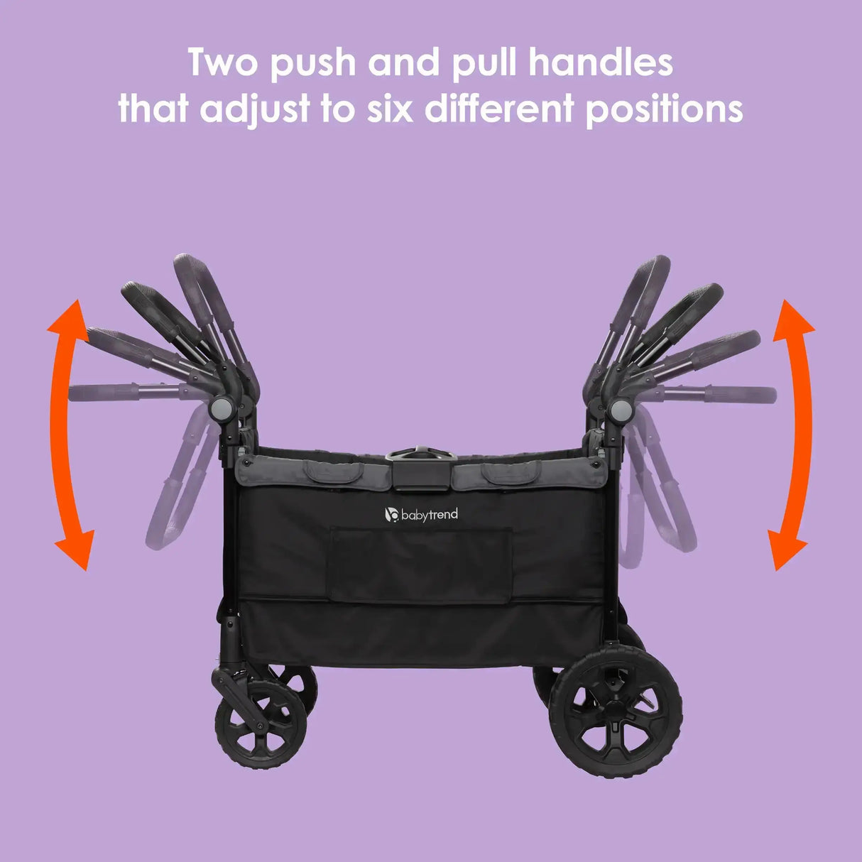 Baby Trend Quest 3-in-1 Stroller Wagon two push and pull handles that adjust to six different positions