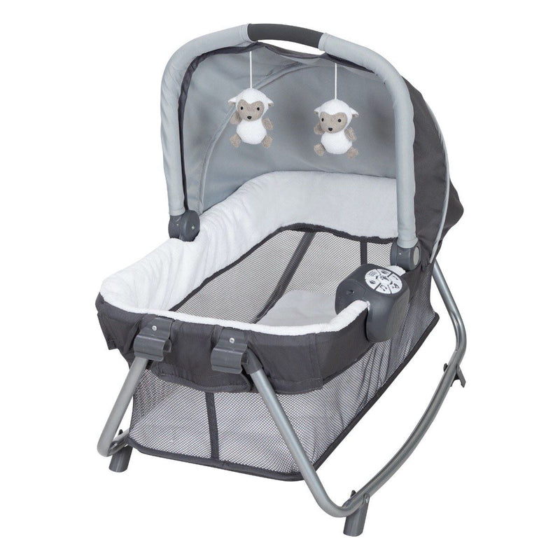 Baby Trend Retreat Nursery Center Playard includes removable rock-a-bye bassinet napper