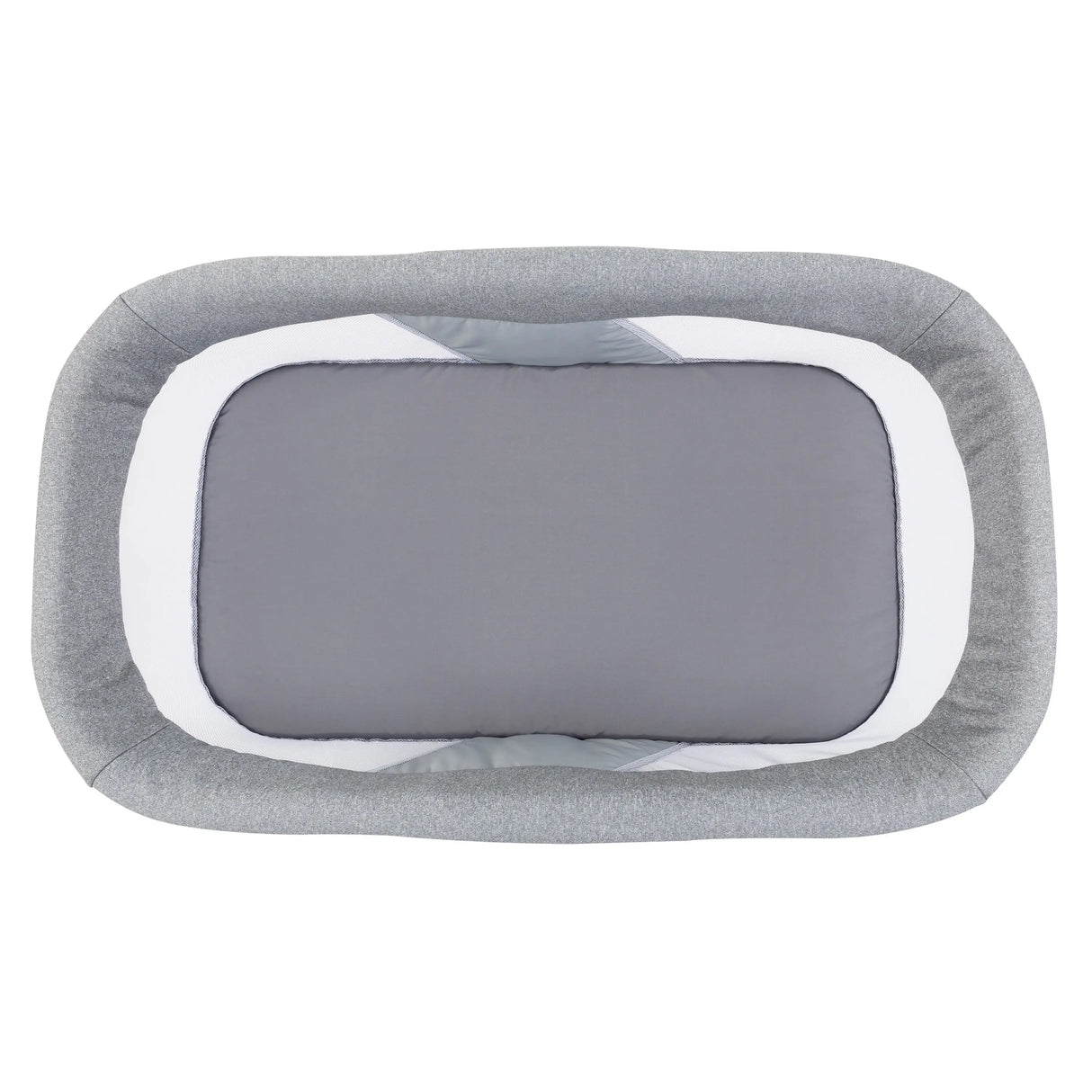 Baby Trend Quick-Fold 2-in-1 Rocking Bassinet in Shadow Stone Gray with padding