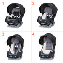 Load image into gallery viewer, Different sitting positions for different child ages of the Baby Trend Cover Me 4-in-1 Convertible Car Seat