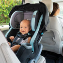 Load image into gallery viewer, Baby Trend Cover Me 4-in-1 Convertible Car Seat in Desert Blue rear facing infant position