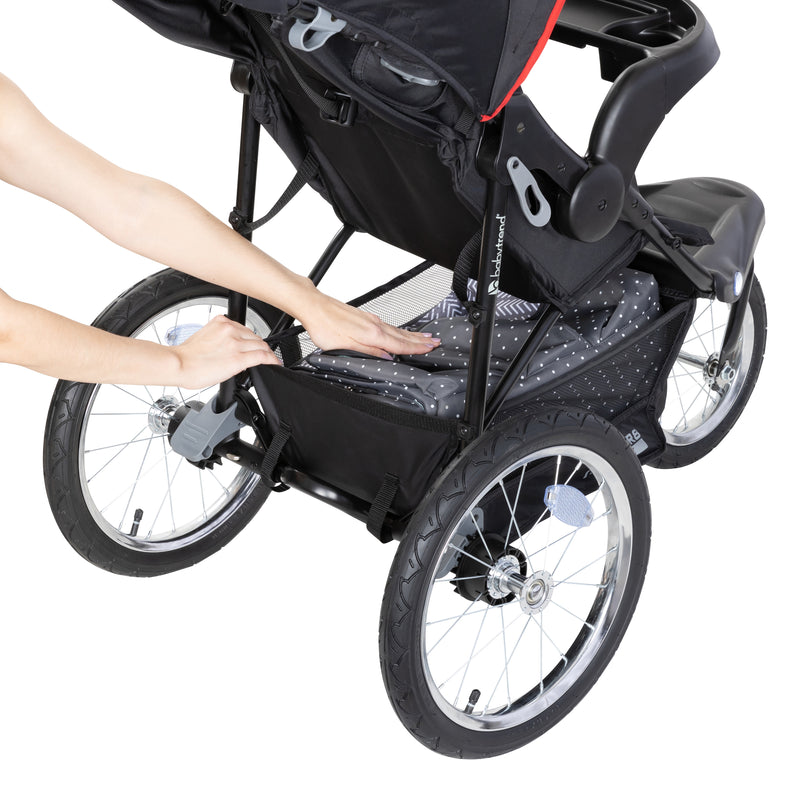 Baby Trend XCEL-R8 PLUS Jogger with rear access to extra large storage basket