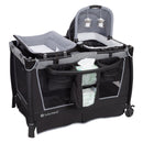 Load image into gallery viewer, Changing table and diaper organizer is included with the Baby Trend Retreat Twins Nursery Center Playard