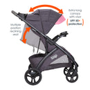 Load image into gallery viewer, MUV by Baby Trend Tango Pro Stroller Travel System includes multiple position reclining seat, extra long canopy with visor which is UPF 50+ protection