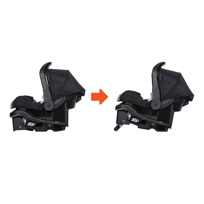 Baby Trend EZ-Lift 35 PLUS Infant Car Seat includes flip foot for the right angle