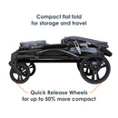 Load image into gallery viewer, Baby Trend Expedition 2-in-1 Stroller Wagon PLUS is compact flat fold for storage and travel. More compact with quick release wheels for up to 50% more compact