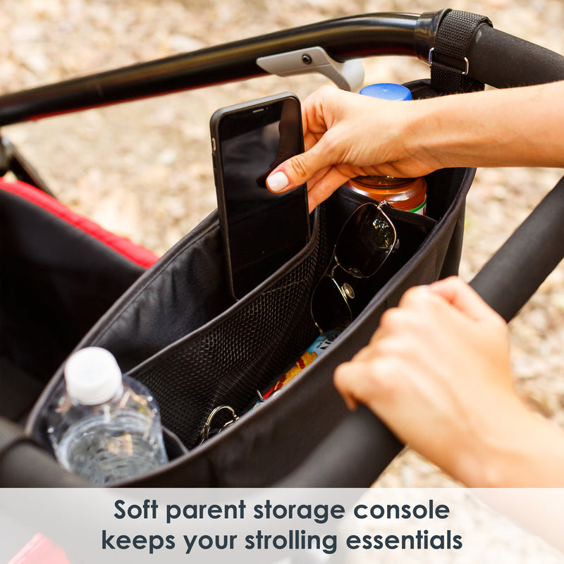 Baby Trend Tour 2-in-1 Stroller Wagon soft parent storage console keeps your strolling essentials